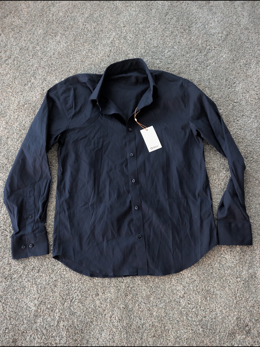 Quince Men's NWT Performance Dress Shirt Button Down Navy Large